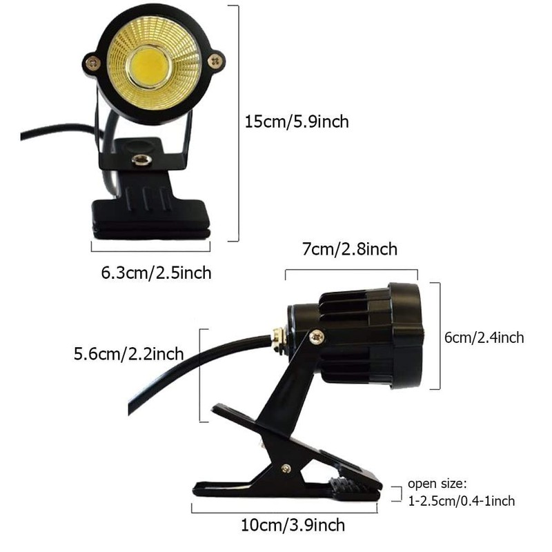 Ygapuzi 5W LED Clip on Lamp Directional Bullet Light with