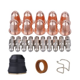 Welding Knight S45 Plasma Cutting Torch Accessory Kit PR0110 Electrodes PD0116-08 Tips Shield Cap PC0116 Spacer Guide Diffuser Consumables For Trafimet S45 Torch 23Pcs