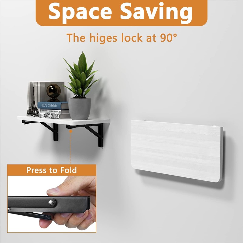 10-Inch Foldable Brackets for DIY Folding Shelves or Tables, L