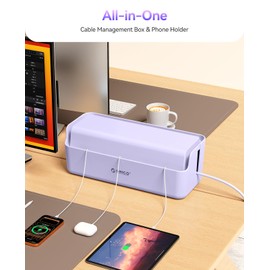 ORICO Cable Management Box, Cord Hider Box to Conceal Power Strips on Desk or Floor, Keeping Cords Tidy and Protected from Damage, Stylish Cable Organizers for Home, Office, School - PB03
