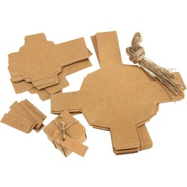 20 x Kraft Wedding Party Candy Boxes Rustic Favour Gift w/Gift Tags Strings