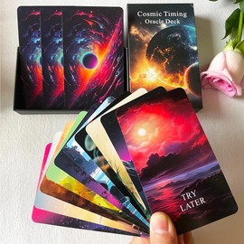 Time Oracle Cards Deck, Cosmic Timing Oracle Cards, Oracle Cards for Beginners, Divine Timing Oracle Deck to Help You Predict Time Frames