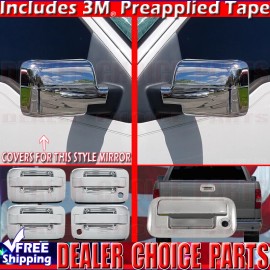 Torox 2004-2008 Ford F-150 CHROME 4 Door Handle COVERS No KP wPSK+Mirrors+T