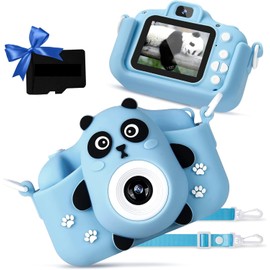 KLADNDER Children's Camera, Black and White Photo Camera, Display Digital Camera Children, Anti-Drop Camera Children, Screen Video Camera, Photo Camera for Birthday Gift, Christmas Toy - Blue
