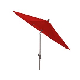Amauri 9ft Round Push TILT Market Umbrella with Antique Bronze Frame (Polyester- Logo Red)