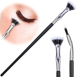 HINZIC Folding Angle Scalloped Lash Brush, Mascara Fan Brush with Soft Bristles, Eyelash Comb Separator, Multifunctional Makeup Tool for Upper Lower Eye Lash - 1pcs