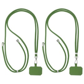PATIKIL Smart Phone Lanyards, 2 Pack Universal Cell Phone Lanyards Adjustable Phone Strap Crossbody Lanyard Patch with Neck Strap Fits Most Smartphones, Grass Green