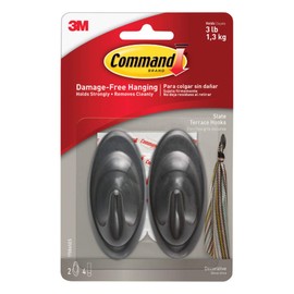Command 17086S Medium Terrace Slate Hook