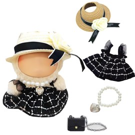 Pack of 4 Clothing for 17 cm Labu Plush, Pop-La-bu DIY Doll Clothes, Cute Clothes, Plush Doll Clothes for Bu-bu Doll, Cuddly Toy Clothing Outfit for Collectors, Children's Gifts (Clothing Accessories