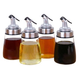 DGHYBPOC 180ml/6.09 oz Small Glass Oil Bottle for Soy Sauce, Vinegar, Olive Oil & Seasonings | Kitchen Soy Sauce Dispenser | Quantitative Sesame Oil Bottle | For Home & Commercial Use (2)