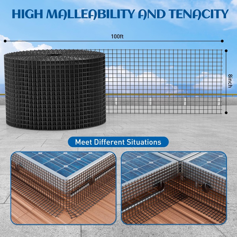 ZeroPone 8inch x 100ft Solar Panel Bird Guard, Critter Guard