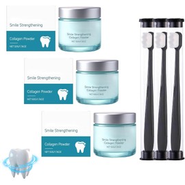 Encivital Polvo de Colageno Para Encias, Para el Cuidado Bucal Fortalecedor, Protege Las Encías y Esmalte, Limpia Manchas Suavemente y Refresca el Aliento (3pcs)