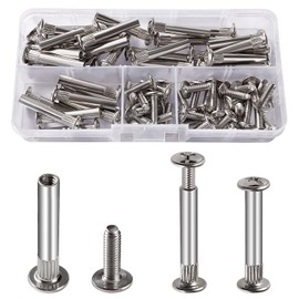 VooGenzek 35 Pieces Diameter 5 mm Sleeve Screws with M4 Screws, Connection Screw Furniture Screws, Connectors for Furniture Binding Screws, Nickel-Plated Steel Connection Screws for Cabinets, 31-40 mm