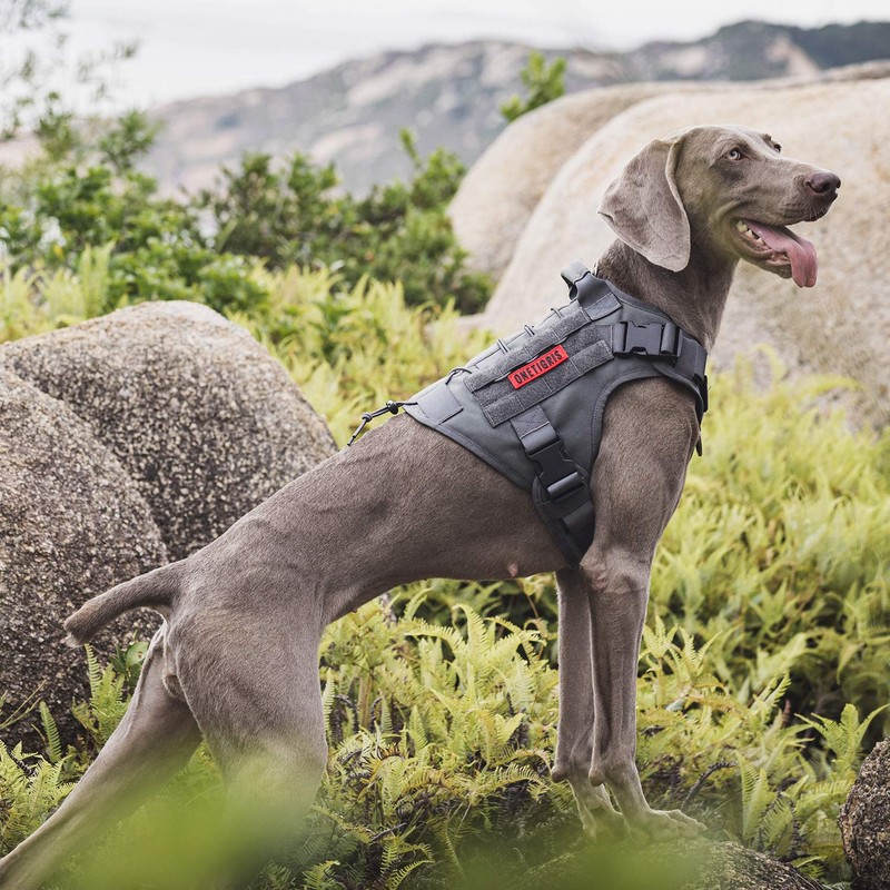 OneTigris Dog Harness Ultra Lightweight Tactical Harness Pull-Resistant Throat-Friendly with