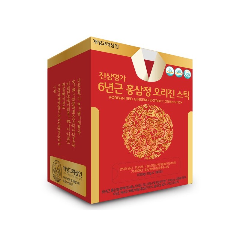Gaeseong Goryeo Samin 개성고려삼인 진삼명가 6년근 홍삼정 오리진스틱 100포 Genuine