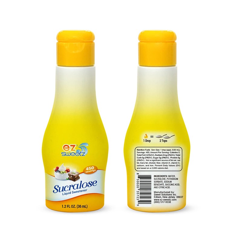 EZ-Sweetz (1.2oz - Liquid Sweetener 450 Servings/Bottle | 2Pack)