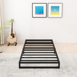 Lutown-Teen 6 Inch Twin Size Bed Frames Heavy Duty Metal Twin Platform Bed Frame No Box Spring Needed, Noise Free, Easy Assembly, Black