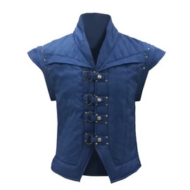 Men Prince Flynn Rider Cosplay Costume Only Vest-S Blue