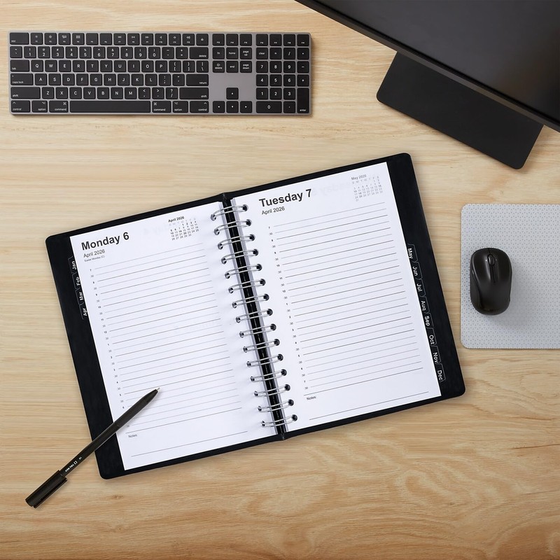 Staples 2026 Year 5" x 8" Daily Appointment Book, Black
