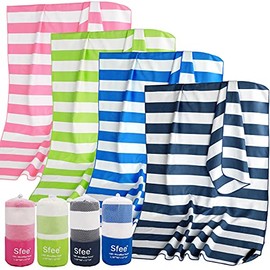 Sfee 2 Pack Microfiber Beach Towel, Quick Dry Towel Camping Towel Travel Towel Super Absorbent Compact Lightweight Sports Towel Gym Towel Set for Beach, Gym, Hiking, Pool, Backpacking, Bath, Yoga