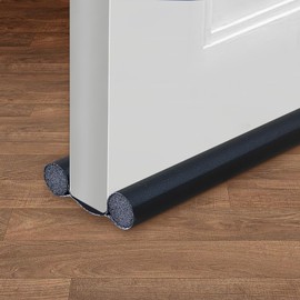 Door Draft Stopper, Door Draft Blocker, Under Door Draft Insulator, Door Sweep Weather Stripping, Soundproof Noise Stopper None Adhesive Door Bottom Weather Stips, Black