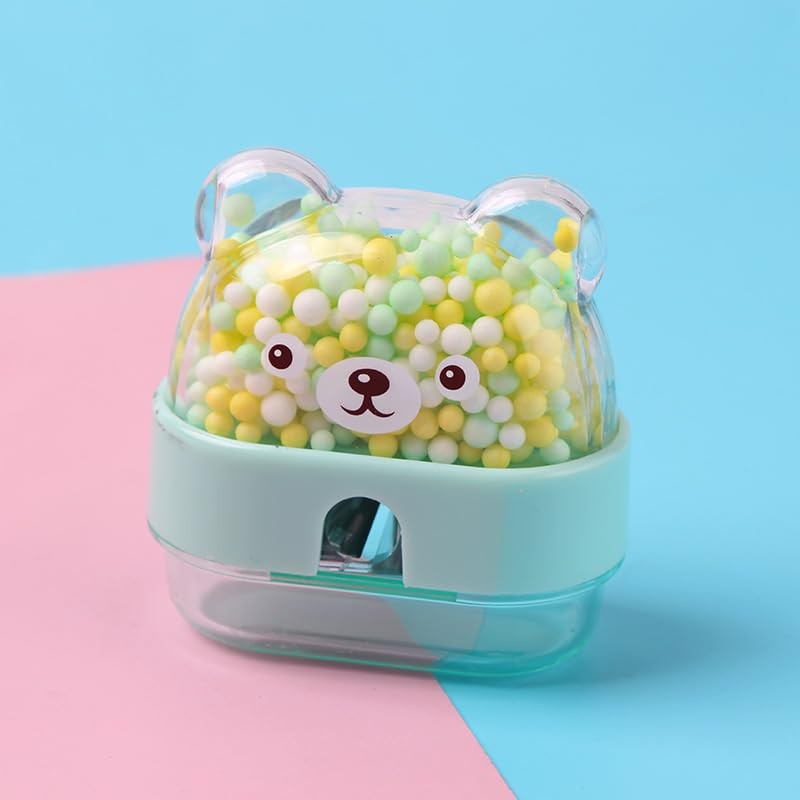 SHIDXIB 4Pcs Cute Bear Pencil Sharpener Single Sharpener Cute Stationery