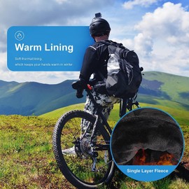 UPhitnis Thin Cycling Gloves Men's Winter Thermal Cycling Gloves Touchscreen for Men Women Non-Slip Windproof Winter Gloves for Cycling Running Driving Hiking, Black/Size S