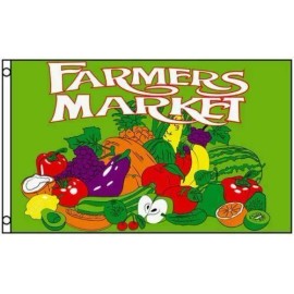 Unbranded 4 Pack FARMERS MARKET Flag Fruit & Vegetable Business Sign 3 x 5  Produce Banner