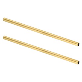 sourcing map 2Pcs H62 Brass Round Tube, 12mm OD 0.57mm Wall Thickness 300mm Length Seamless Precision Straight Pipe Tubing for DIY Projects Crafts Gardening Industry Precision Applications