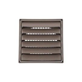 Plastic Wall Vent 8 Inch Pipe | for Air Intake/Exhaust Applications + Made of High Density Polyethylene Plastic + Fixed Louvers + Molded Screen + Available in Brown & White - FAMCO
