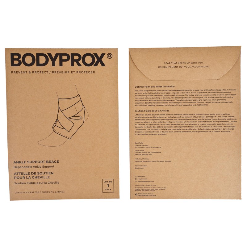 Bodyprox Ankle Support Brace, Breathable Neoprene Sleeve, Adjustable Wrap! (1