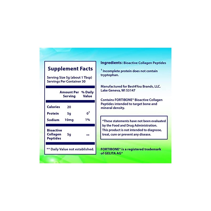 ReGenos Bone Health Collagen, Bioactive Hydrolyzed Collagen Peptides Powder Supplement,
