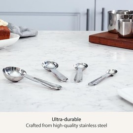All-Clad Specialty - Cucharas medidoras de acero inoxidable para cocina, utensilios de cocina, utensilios de cocina, plata