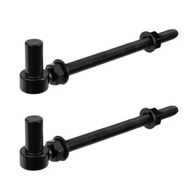 Antrader M12 x 8" J Bolt Gate Hinge,2Pcs Screw Hinge 304 Stainless Steel J-Bolt Post Hinge for Farm Gate Chain Link Gate Hinge with 5/8" Male Pin (Nuts and Washers Included),Black