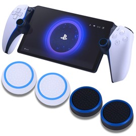 PS Portal Thumb Grips Black, Full Protection Analog Stick Cover Silicone Joystick Caps Anti-Scratch & Anti-Slip Thumbstick Replacement Thumb Grips Caps PS Portal Accessories (4 Pcs) - Blue