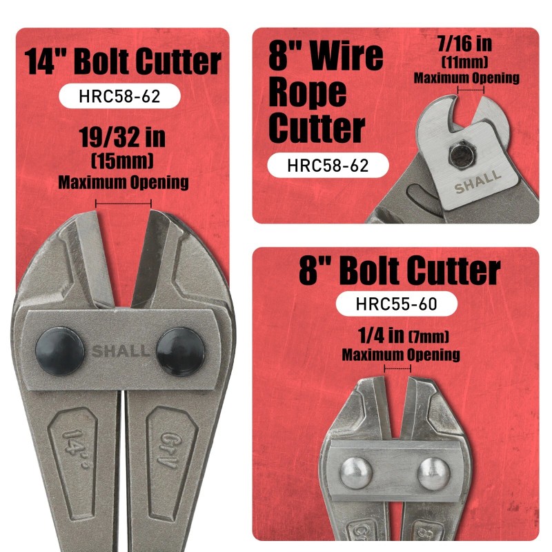 Cutters SHALL Bolt Cutters,14" Heavy Duty Bolt Cutter,8" Bolt Cutter