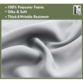 PI Blackout Sliding Door Curtains 84 INCHES Long,Grommet Thermal Insulated Room Divider Door Curtains Window Treatment for Living Room/Bedroom/French Door/Patio/Home Decoration(Light Grey,W100XL84)