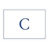 Caspari Navy Embossed Initials Boxed Note Cards in Letter C,