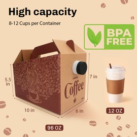 INPARALLUV 5 Pack Disposable Coffee Box Dispensers Coffee to Go Drink Containers Insulated Hot Beverage Dispenser Coffee Carrier with Handle Coffee Server for Parties Catering Take Out (96 oz)