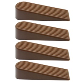 Rubber Door Stop, Durable Heavy Duty Door Stops for Floor, Indoor Door Stop, Door Wedge Non-Slip Rubber Door Stop, Brown, Pack of 4