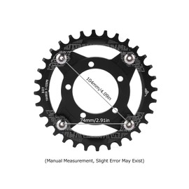Keenso 104BCD Chainring, 32T Chainring Mid Drive Chainring Adapter Aluminum Alloy Bike Sprockets for Bafang Mid Drive Motor Electric bicycle modification accessories