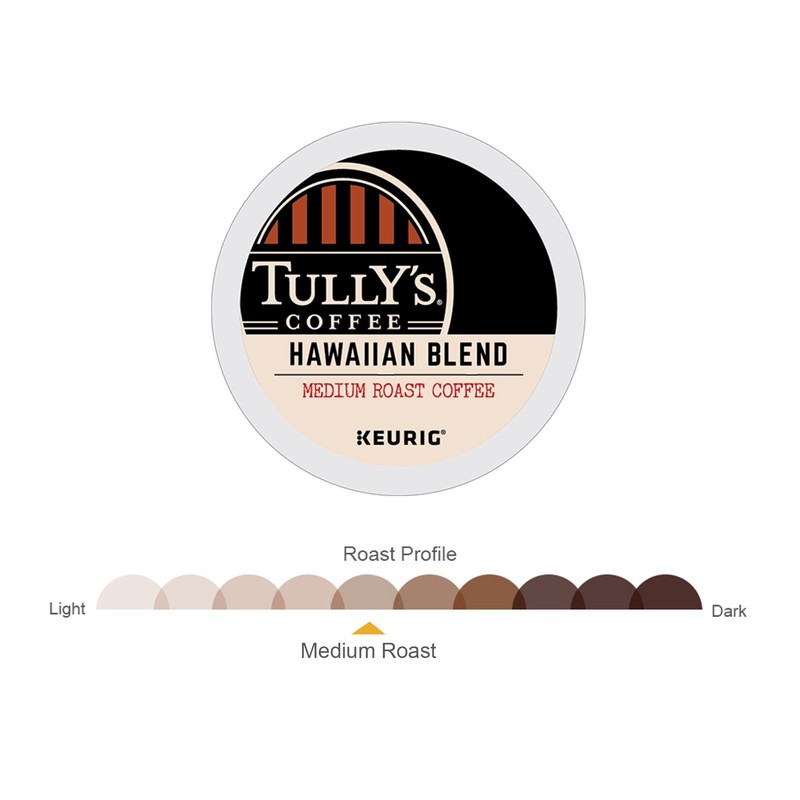 Tully's Coffee Hawaiian Blend Keurig Single-Serve K-Cup Pods, Medium Roast