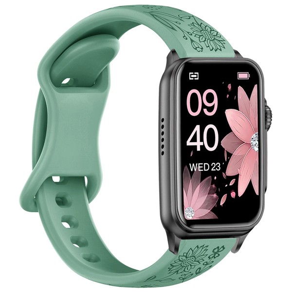 Strisinho Floral Engraved Watch Bands Compatible with FITVII Nexa 1.57