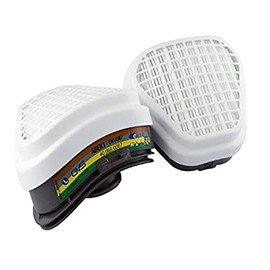 GVS SPR492 Pair of ABEK1P3 Replacement Filters for Multiple Gases, Vapours and Dust,Grey/White