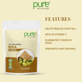 Pure Herbology Natural & Pure Amla Powder for Face, Hair Care & Scalp Treatment, 100gm