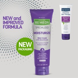 Medline Remedy Specialized Skin Cream (4 oz Tube), Scented, 1.5% Dimethicone, Nourishing Moisturizer for Dry Skin, Sulfate-Free, Paraben-Free, Hypoallergenic Body Cream, Daily Lotion for Dry Skin