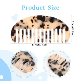 Piriuuo Wide Tooth Comb, Tortoise Shell Comb Large French Hair Comb Cellulose Acetate Detangling Hair Combs Portable Shower Comb for Women Thick Curly Wavy Wet Dry Hair (Tortoise Shell)