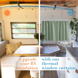 PANELSBURG Sage Green Curtains 36 Inch Length for Bathroom Small Windows 2 Panels Set Rod Pocket Blackout Thermal Insulated Light Blocking Short Boho Shower Curtain 36 Inches Long for Kitchen/Nursery