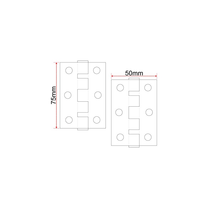 IRONZONE® Door Hinge 3" 75mm Ball Bearing Hinges Polished Chrome