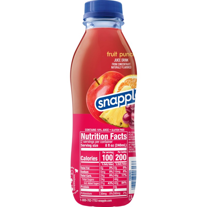 Snapple Fruit Punch Juice Drink, 16 fl oz recycled plastic
